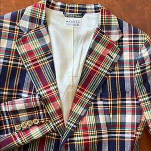 Polo VTG Madras Hand Woven Multicolor Plaid Blazer VTG Boys